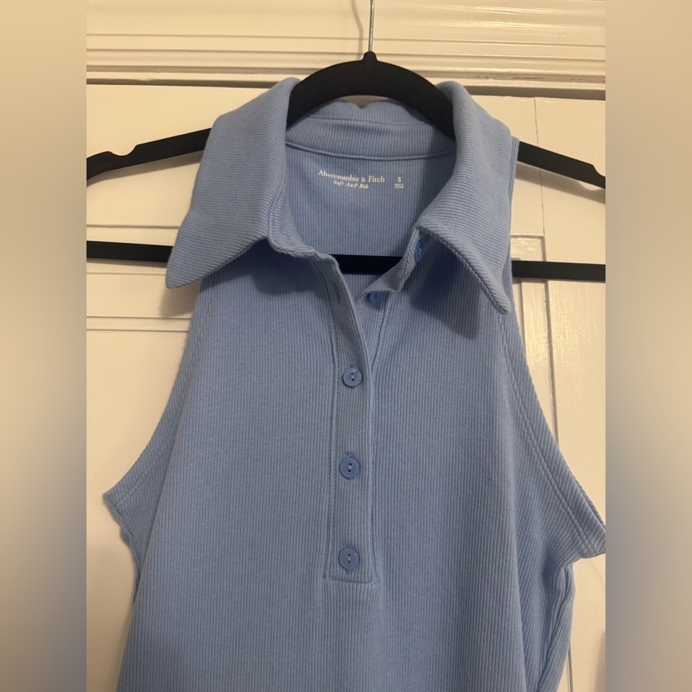 Abercrombie & Fitch Blue Sleeveless Polo Bodysuit